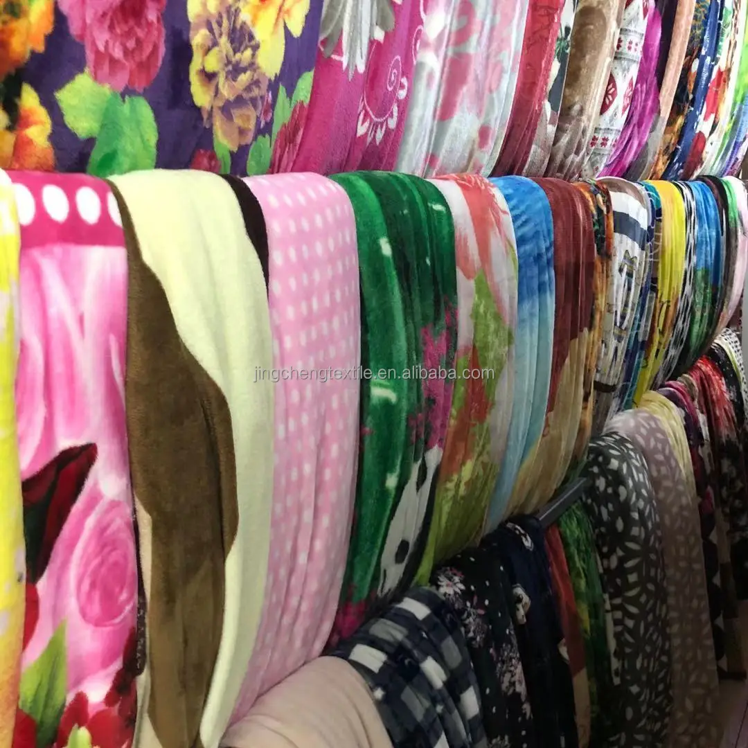 Super Soft Brushed PV Plush Fabric For Fur Clothing China blanket long hair flannel soft micro flannel fleece fabric for blanket