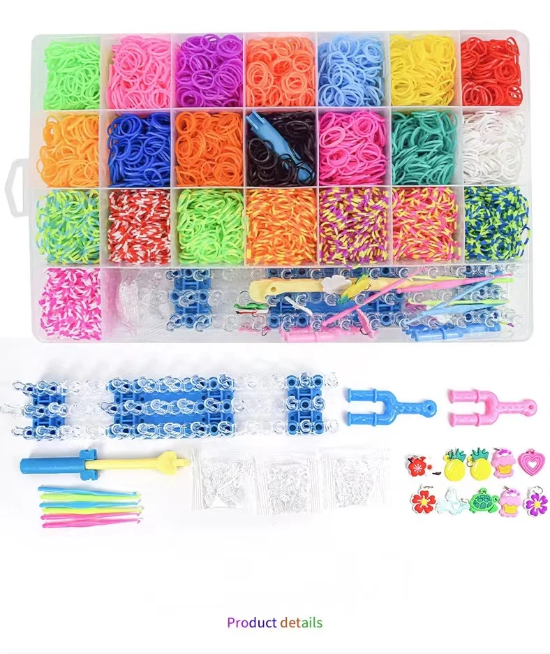Детский Набор для изготовления браслетов с цветным резиновым ремешком