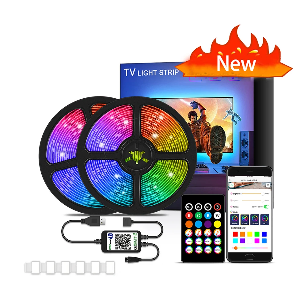 Joystar TV LED Strip Light 5V USB SMD 5050 4M 120LEDs APP Control RGB Strip Lights With Bluetooth