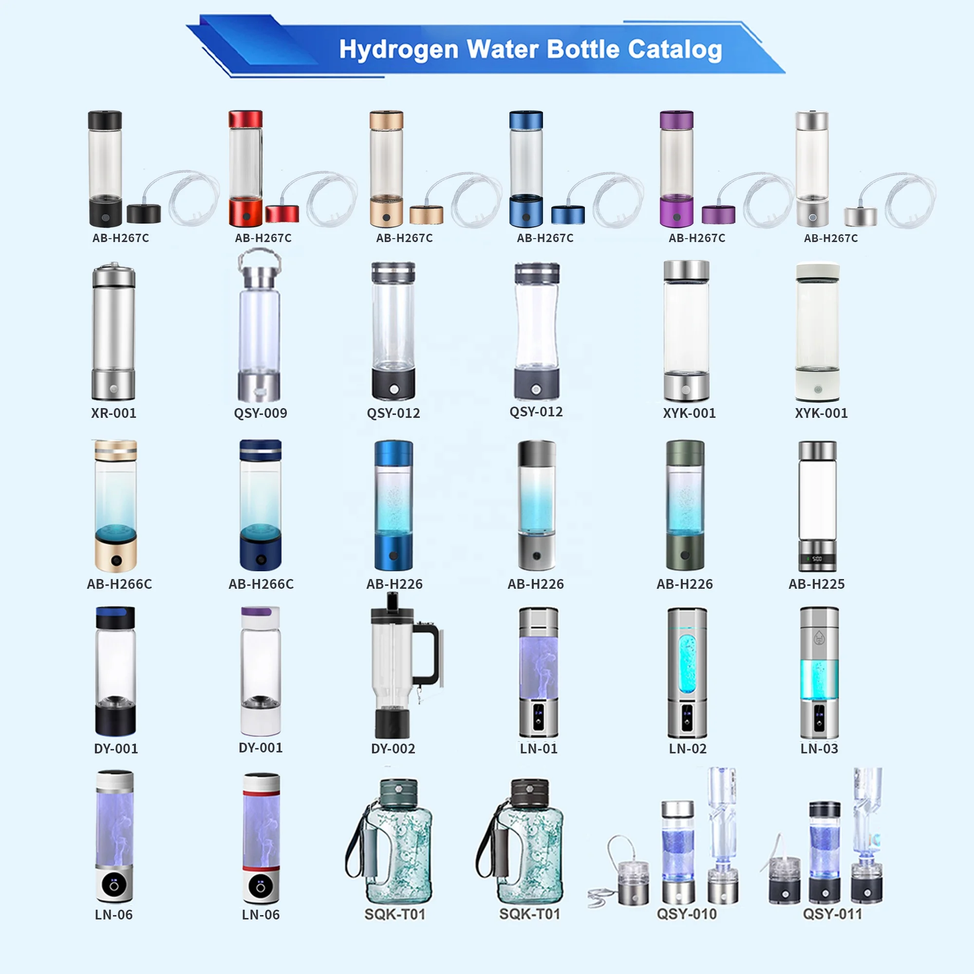 Hot Sale Filter Water Bottle Hydrogen Alkaline Hydrogen Water Bottle Ionizer Hydrogen Water Generator With Glass Bottle