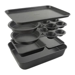 Набор антипригарных сковородок из углеродистой стали, 8 предметов