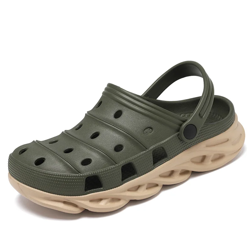 Новинка, легкие дышащие пляжные садовые туфли для забивания, мужские уличные повседневные сандалии, Тапочки