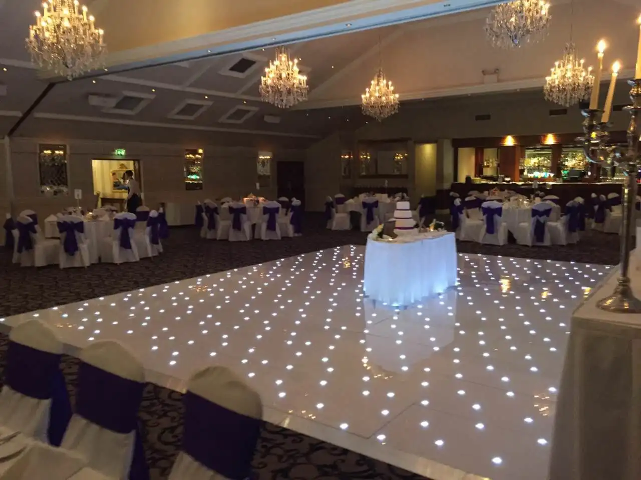 Acrylic star effect luminous floor tiles LED dance floor for wedding party decoration