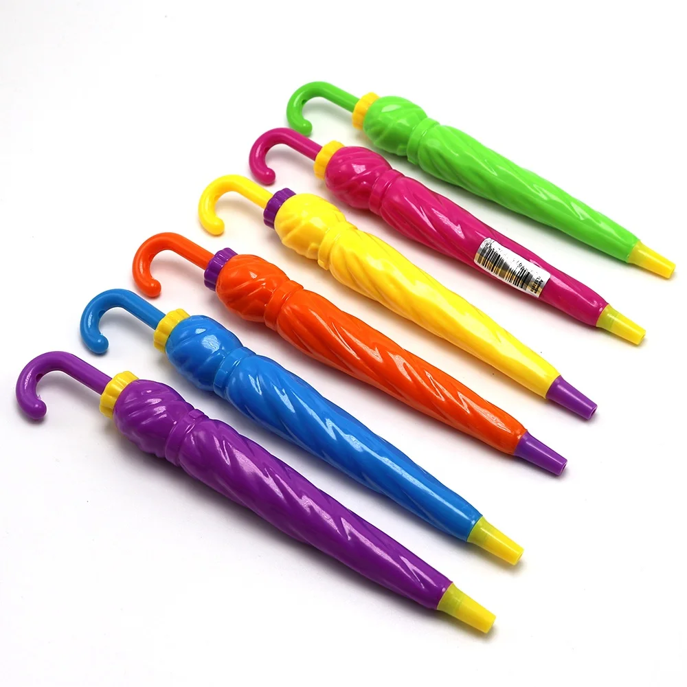 Hot sales creative  novelty customized Logo advertising umbrella shaped ballpoint pen for kids student