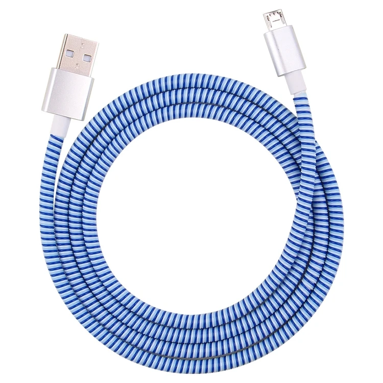 URIZONS High Quality spiral cable spring type c cable fast charging micro usb nylon braided cable
