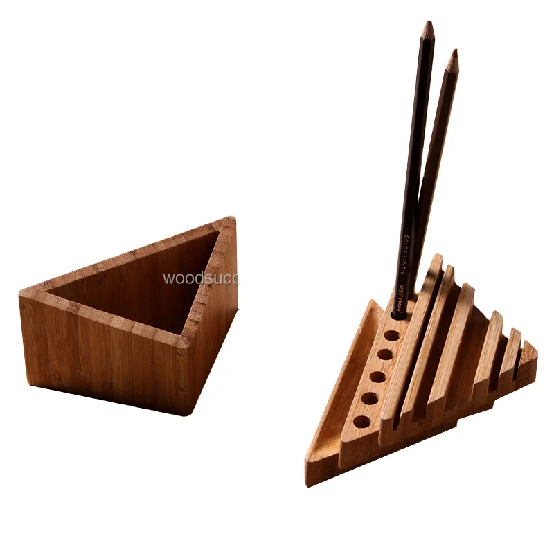 Custom Bamboo pin holder , phone holder , Pen Holder ,Office Desk Top Organizer Desk Table Stationery Holder
