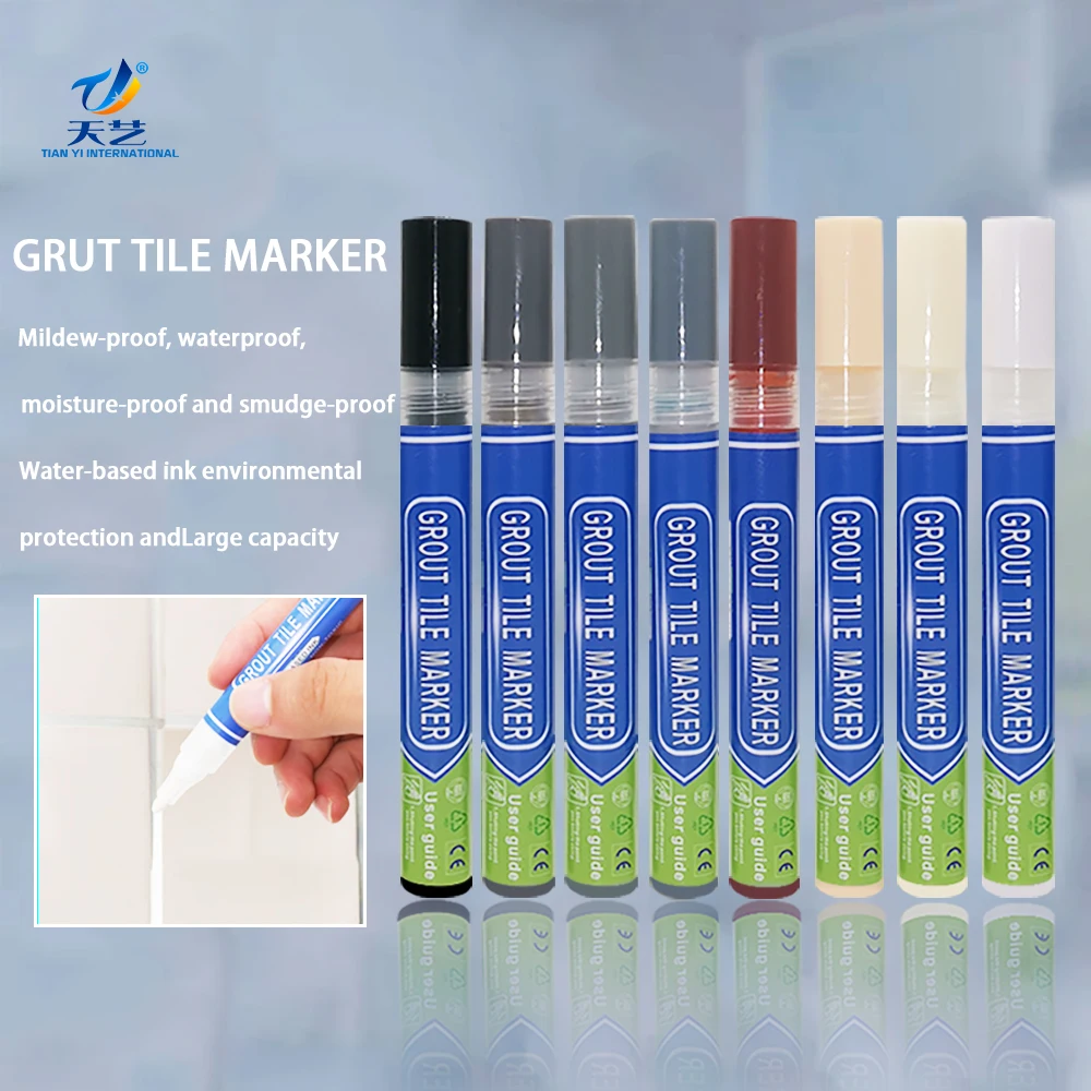 Tile Grout Coating Marker Gaps Tile Floor Tiles Repair Pen Marker Ceramic Floor Repair (Gray)