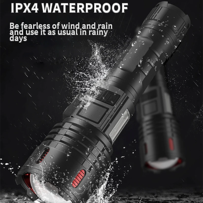 aeternam p70 white laser cutter design tail magnet zoomable power bank waterproof torch light rechargeable usb led flashlight