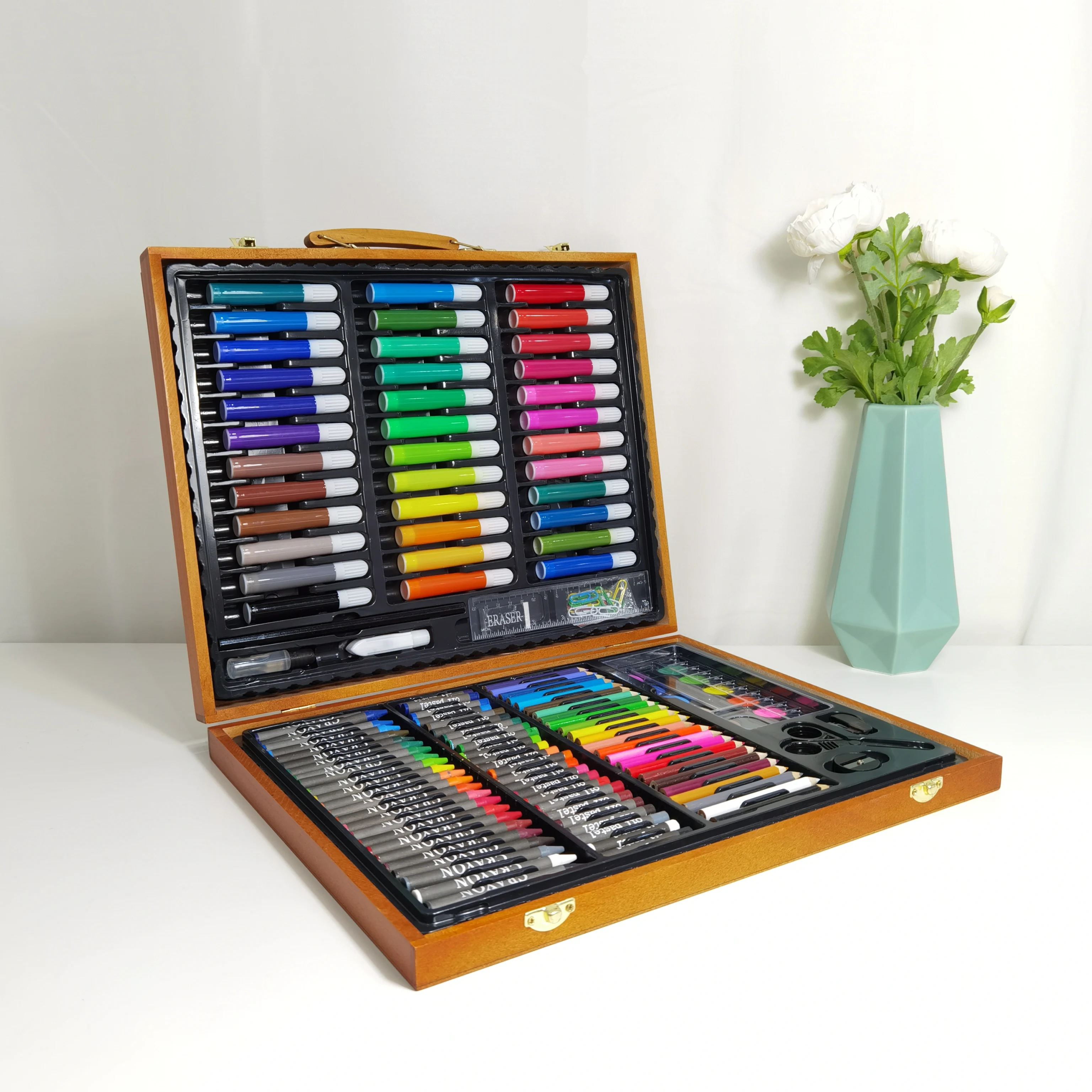 GF New Trends 150 pcs Wholesale School Kids Drawing Stationery Children Painting Coloring Wood Artist Set