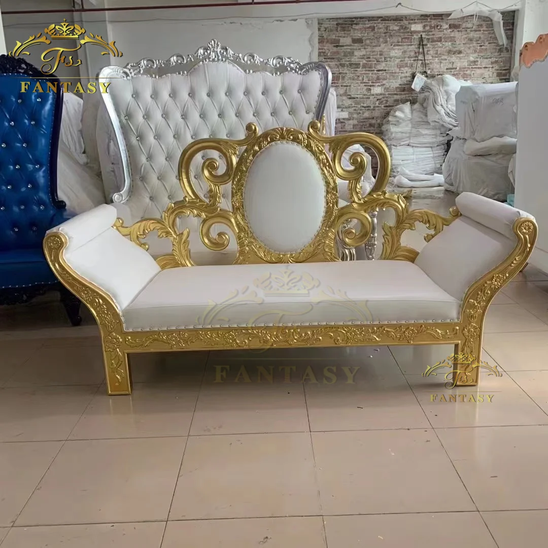 luxury royal king sofa set chaise lounge for wedding hall as bride and groom canape