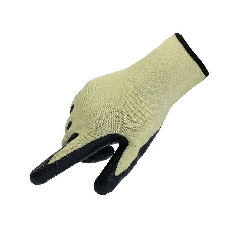 Cut Resistant 13 gauge Aramid Industrial Safety nitrile coated palm gloves with CE