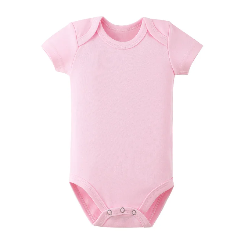 Baby plain romper newborn clothes 0-2 year old solid color romper Newborn baby clothes baby cotton romper