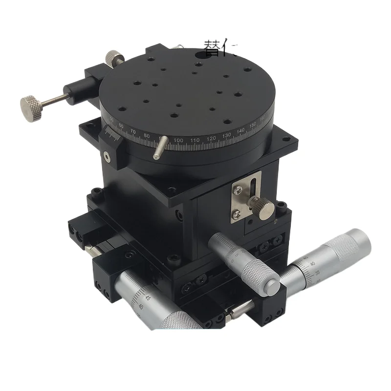 80*mm xyzr four-axis optical fine adjustment displacement platform cross guide manual working slide