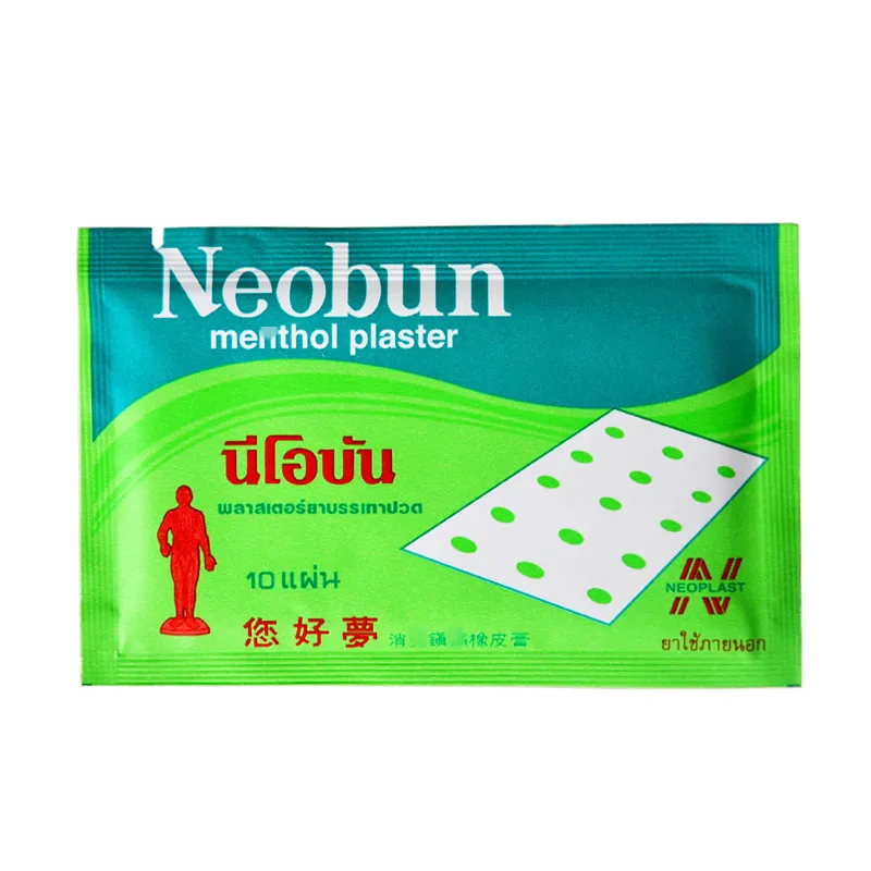 Малый минимальный заказ 100% оригинальный Тайланд Neobun 4 0*6 3 см обезболивающие ментоловые пластыри