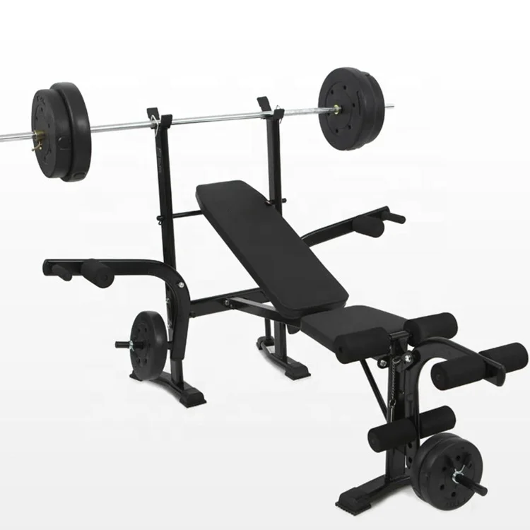Multi-Function Barbell Weight Lifting Power Rack Adjustable Bench Gym Fitness Equipment Strength Dumbbell Bench