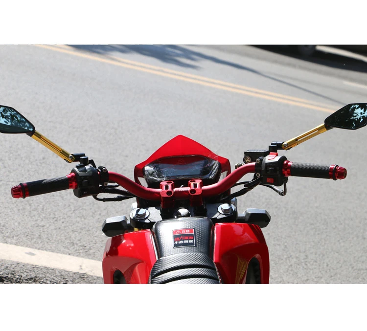 REALZION Motorcycle Handlebar High Hardness Changeable Caliber 70cm Length Handle Bar Retro Steel Handle Bar For Universal 28MM