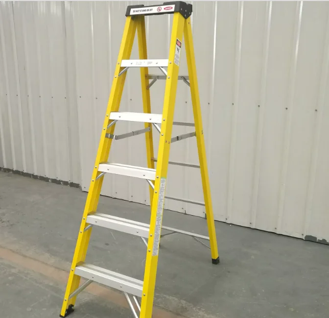 Electricians Platform 7 Tread Fiberglass Fiber Glass Step Ladder