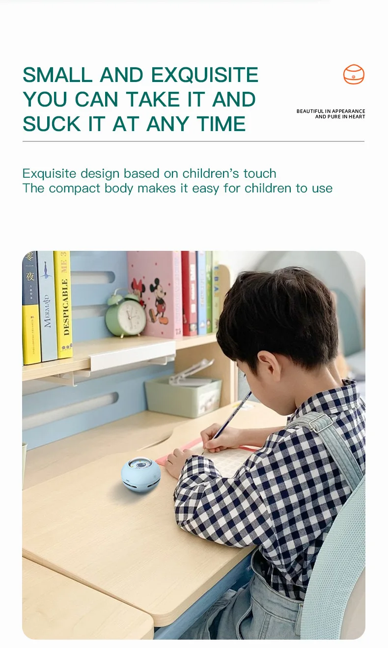 USB Rechargeable Portable Desktop Vacuum Cleaner for Keyboard Home School Mini Handheld Dust Remover Desktop Vacuum Cleaner