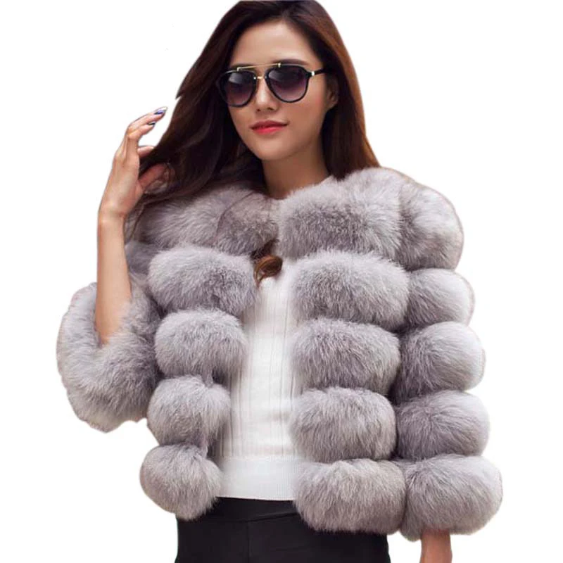 
Winter Women Mink Coats 2021 Top Fashion FAUX Fur Coat Elegant Thick Warm Outerwear Fake Fur Woman Jacket S-3XL 
