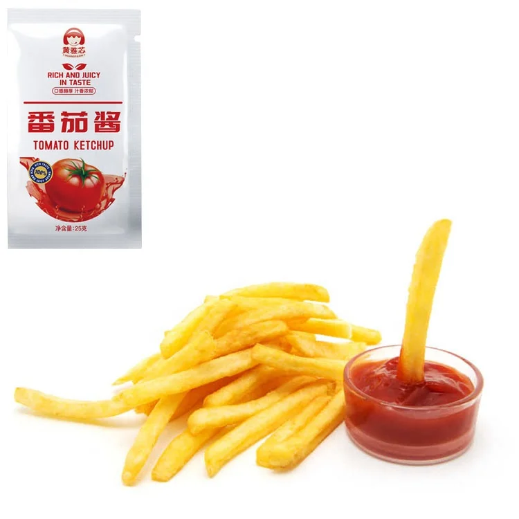 25 g Manufacturer Wholesales Xinjiang Tomatoes Seasoning Small Bag Tomato Sauce Food Dipping Condiment Paste New Sachet Ketchup
