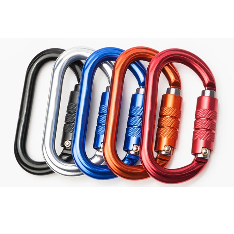 
Custom 25KN UIAA CE Certified Snap Hook Aluminum Locking shaped Carabiner Climbing 