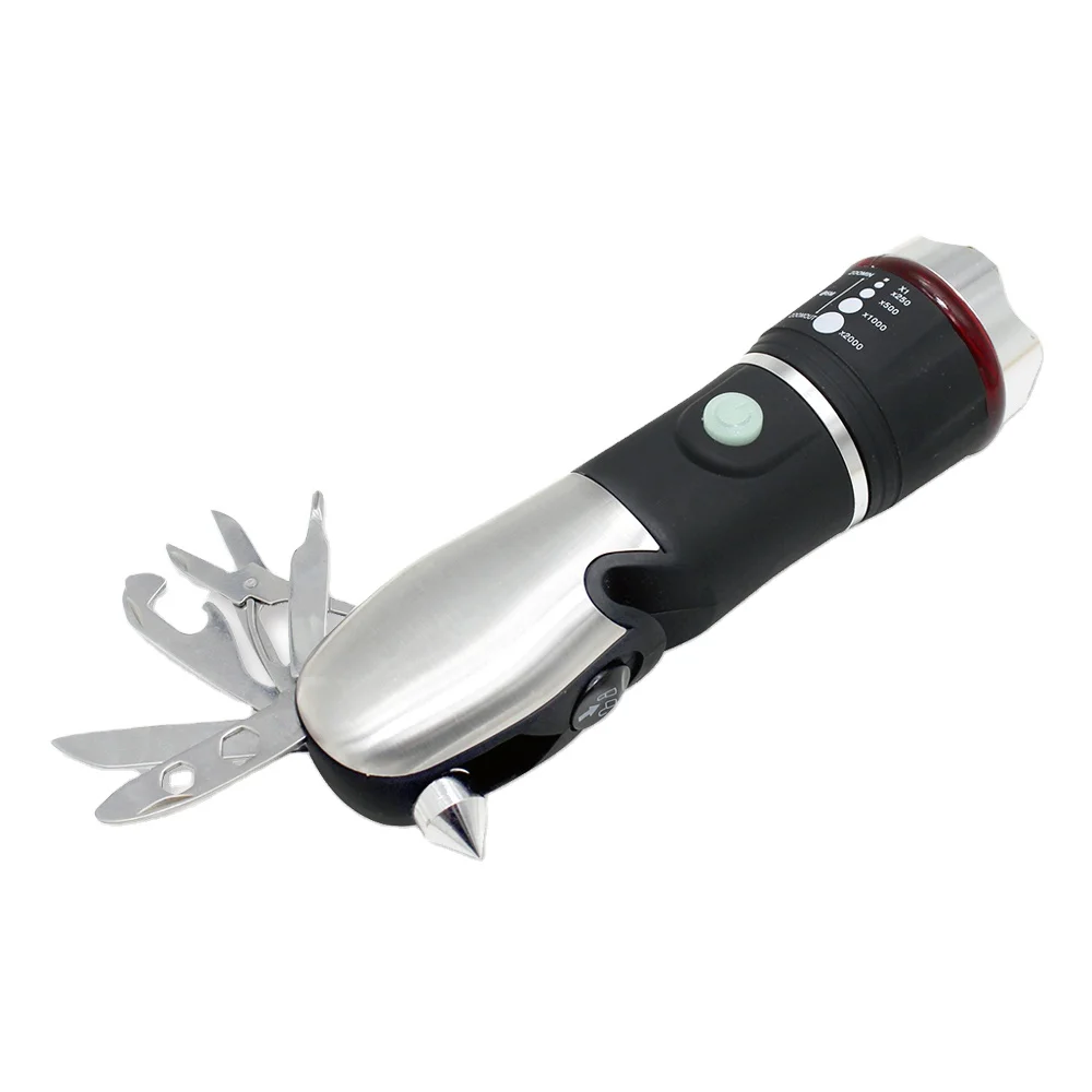 Hot Promotional High Power LED Flashlight  Multi Function Tools  Torch Flashlight With Safety Hammer For Car