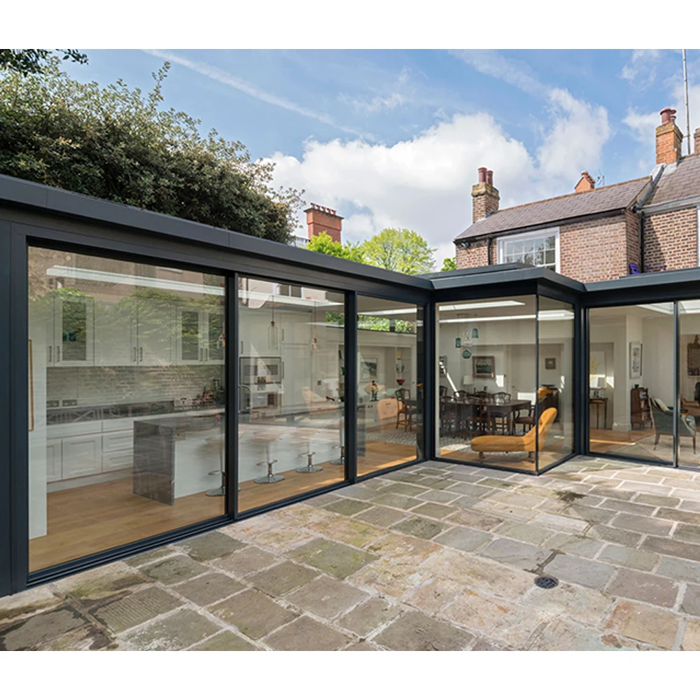 Modern Exterior Noiseless Thermal Break Automatic House 96 x 80 Sliding Patio Door