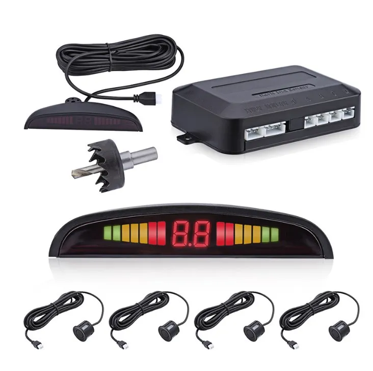 Car Auto Parktronic LED Parking Sensor With 4 Sensors Reverse Backup Car Parking Radar Monitor Detector System Backlight Display