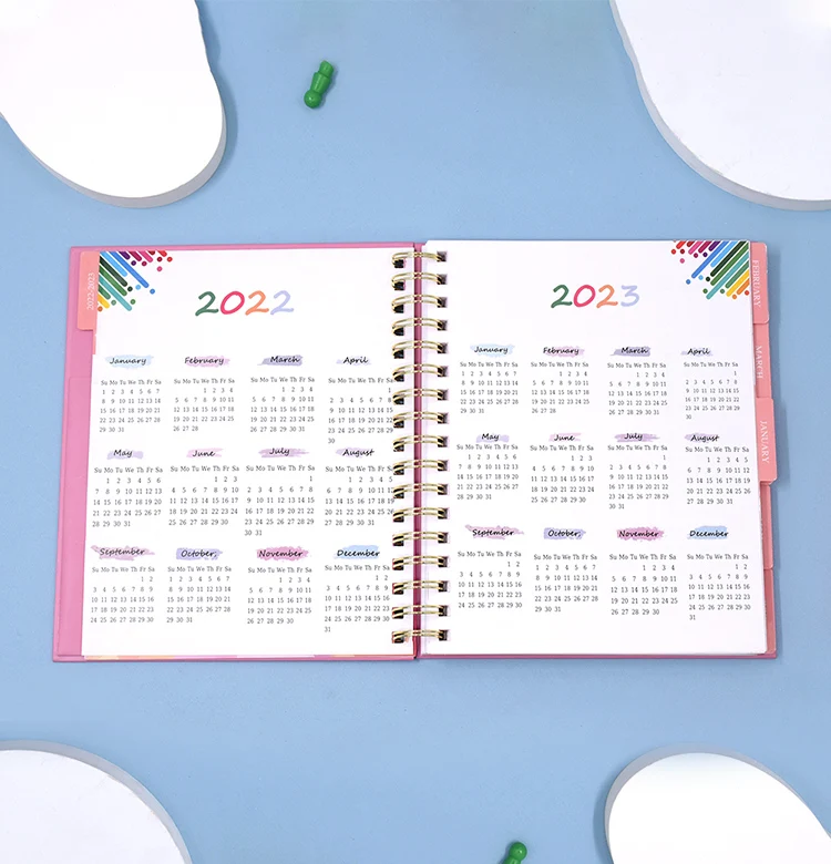 Wholesale 2024-2025 A5 Black Spiral Weekly Wellness Goal Diary Journal Planner Notebook Gift Box Set