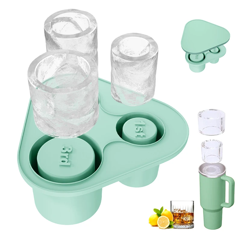 Easy Release Ice Cube Trays Silicone Moulds 3 Ice Maker Mold Silicone Ice Cube Tray With Lid
