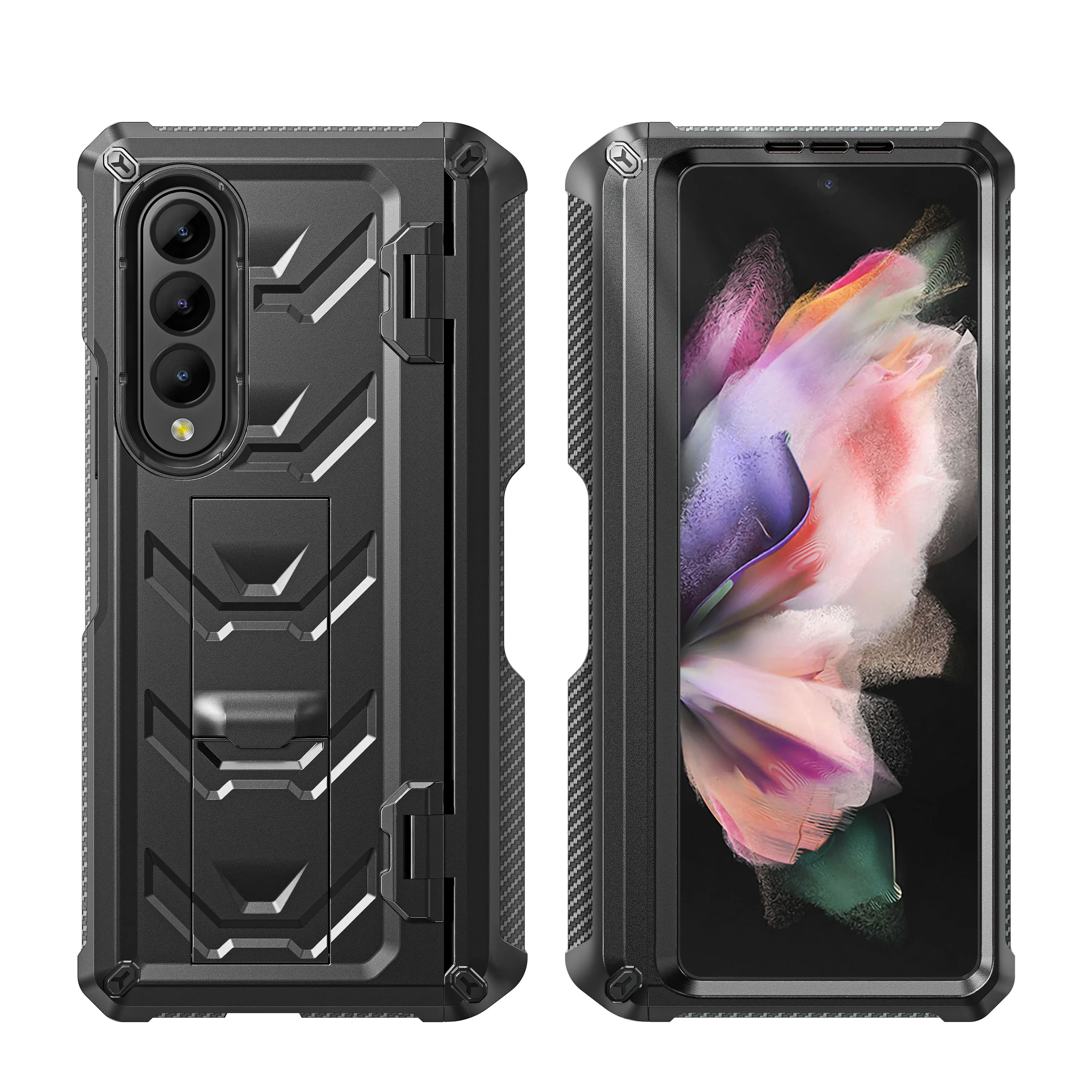 Armored Z Fold 3 PC Caes With Pen Slot For Samsung Z Fold 3 Case Phone Cover Case With Hidden S Pen Slot Of Galaxy Z Fold 3
