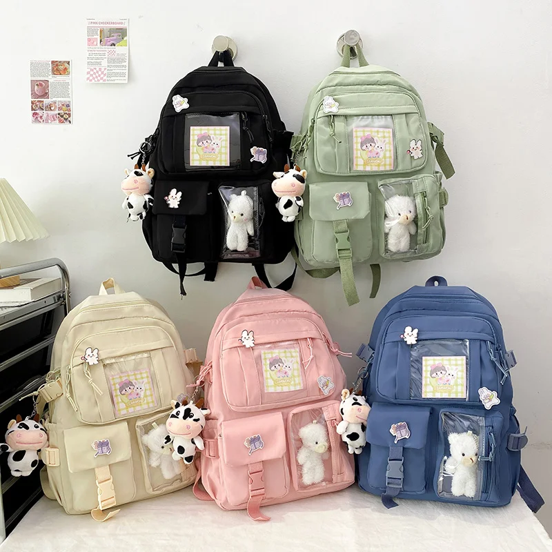 New Style Clear Kawaii Kids Campus School Backpack Waterproof School Bags for Girls and Boys mochilas kawaii