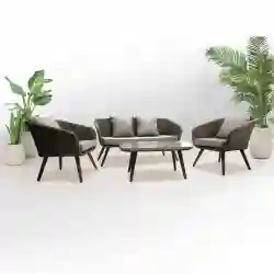 Wholesale modern brown sofa garden set rattan/wicker 4 pcs sofa set furniture outdoor patio rattan sofa set