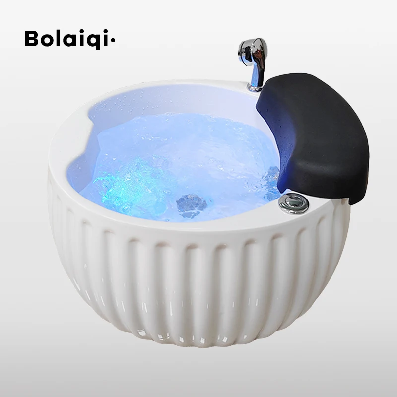 BOLAIQI новый стиль салон красоты педикюр для ног белая круглая раковина из стекловолокна для спа-педикюра с сантехникой