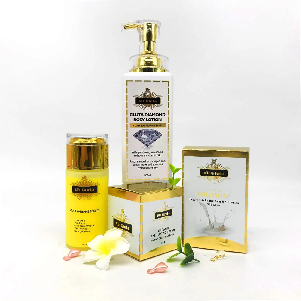 5D Gluta 7 дней результат супер отбеливание красота уход за кожей набор Премиум глутатио усилитель для африканской половины