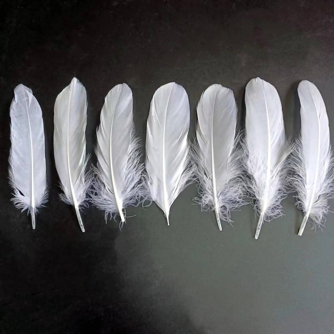 Cheap Natural 6-8' Goose  Feather bulk  White decor feathers goose  for badminton shuttlecock crafts angel wing cloth costume