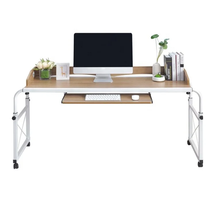 Передвижной стол с подставкой для клавиатуры и колесами домашней мебели