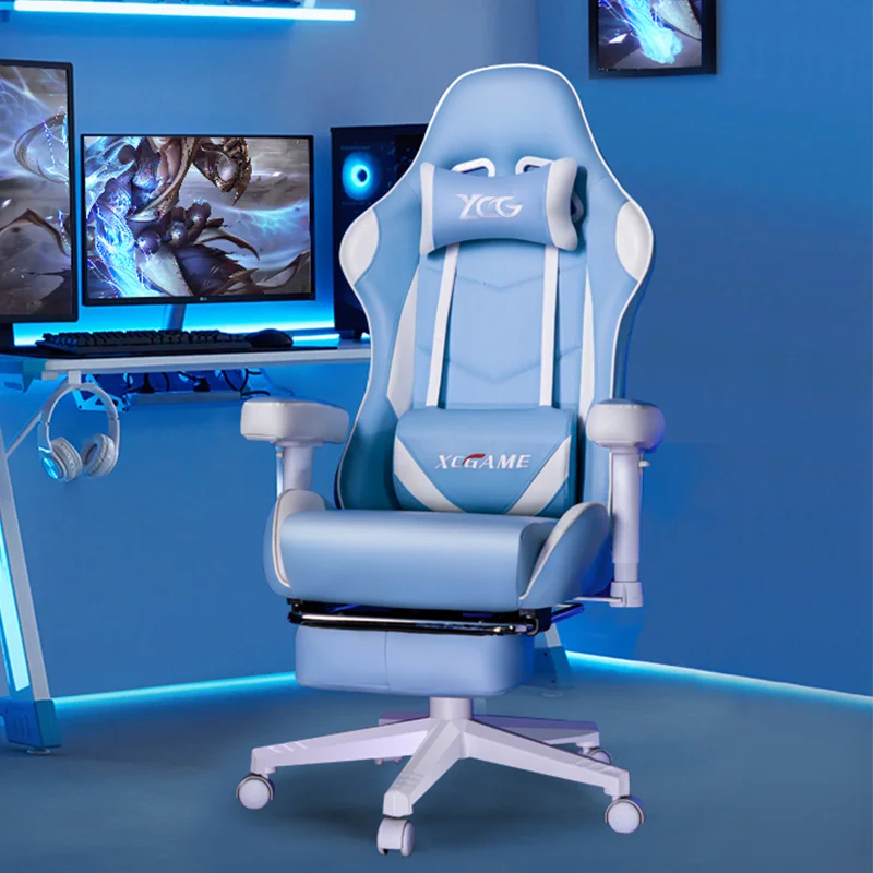 Custom Cheap Ergonomic Swivel Pu Leather Computer Game Chair Silla Gamer Racing Gaming Chair With Footrest