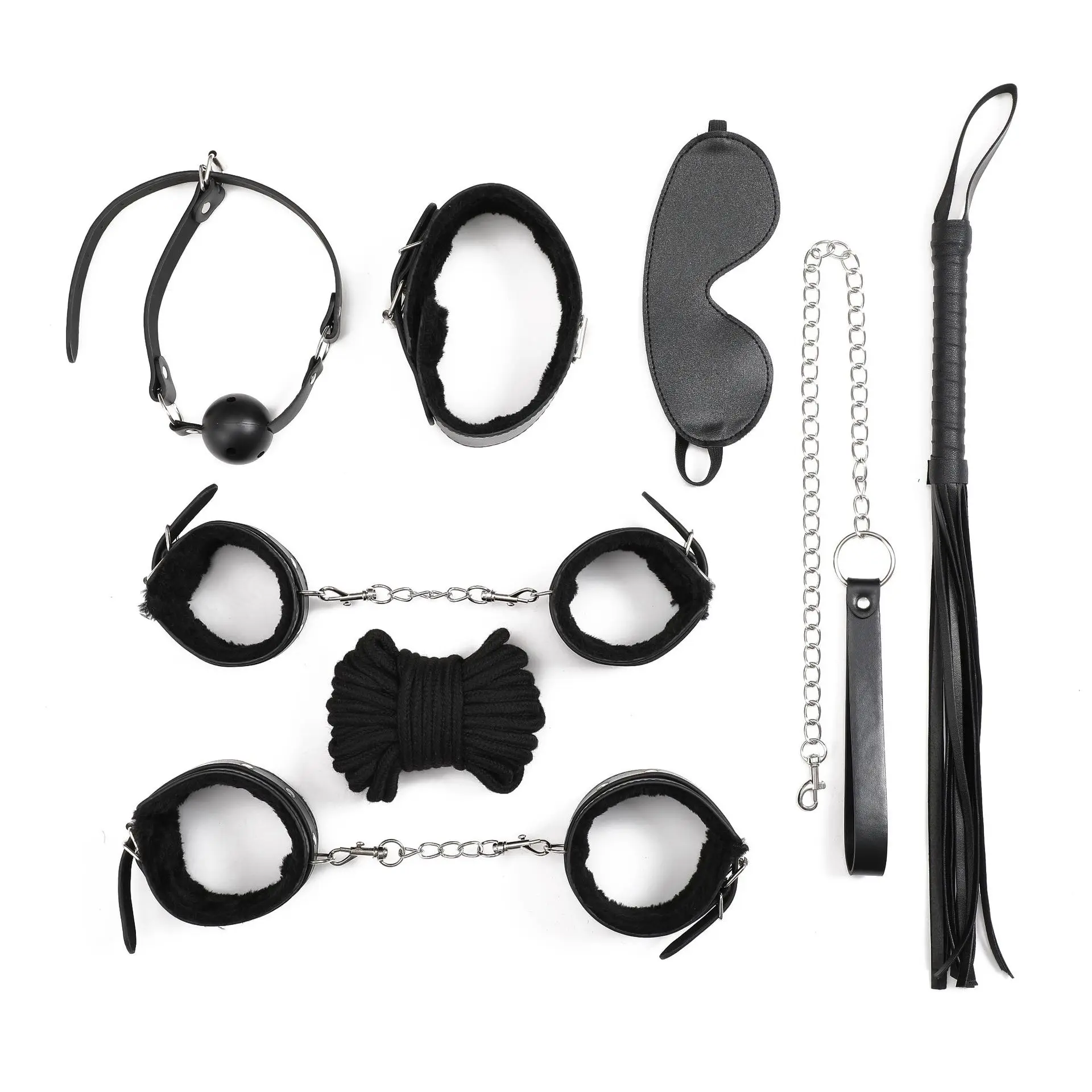 
Adults Games Set Handcuffs 8pcs BDSM Sex Bondage Women Sex Products Accessories For Couple Erotic Toys 