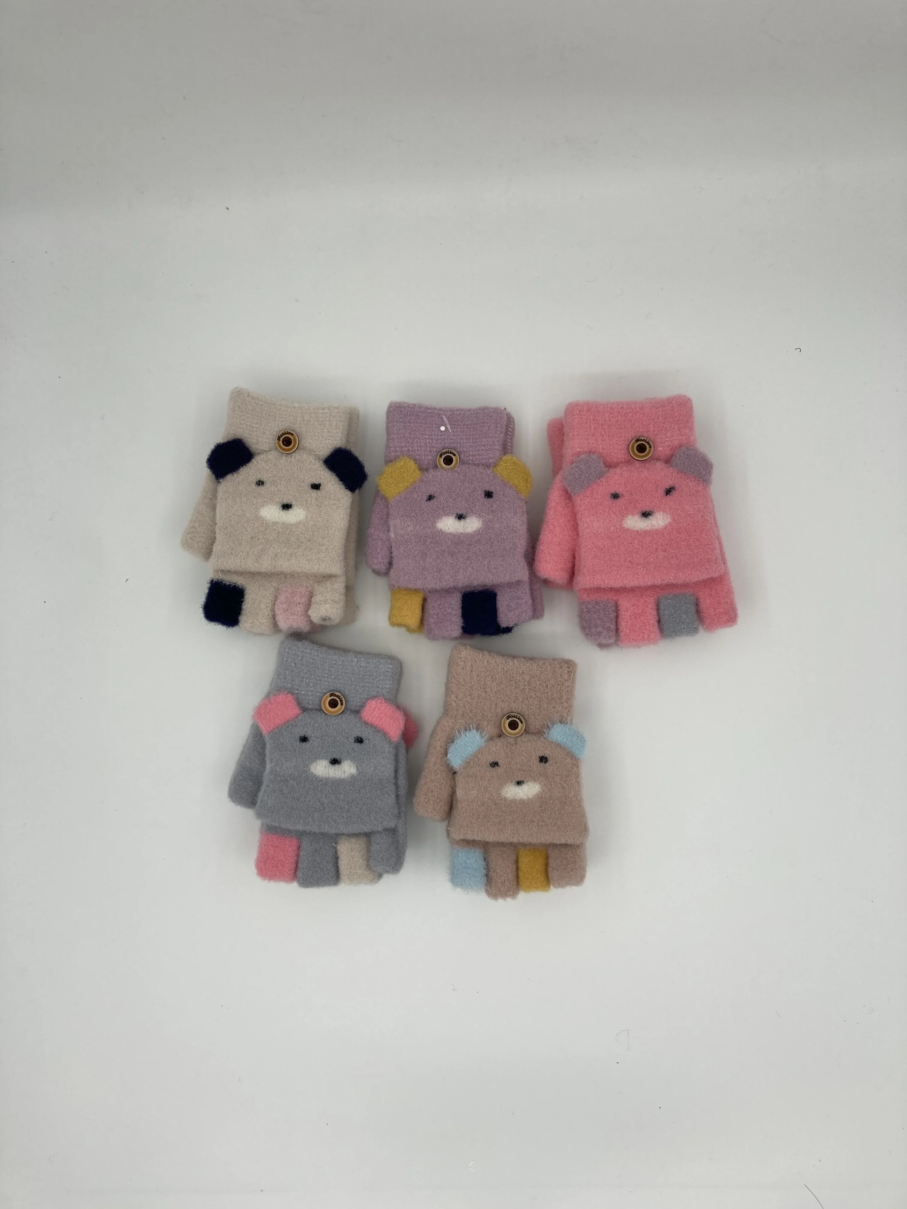 Custom Cute Design Finger Knitted Warm Winter  Gloves/Children Knitted Mittens