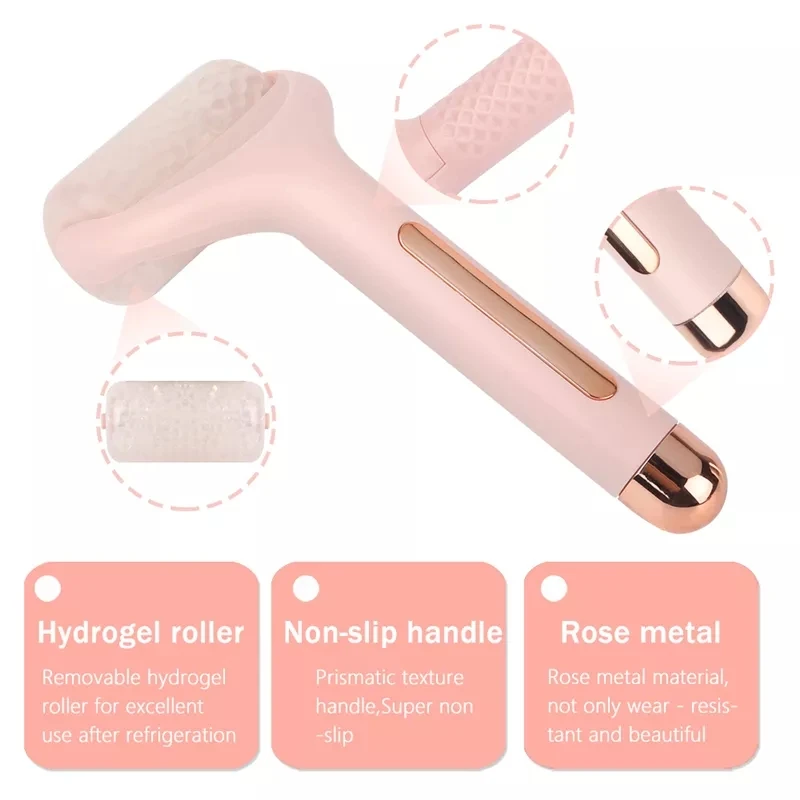 Hot Selling Beauty Care Pink Facial Ice Roller Cool Ice Massager Skin Lifting Tool Anti-wrinkles Beauty Tools