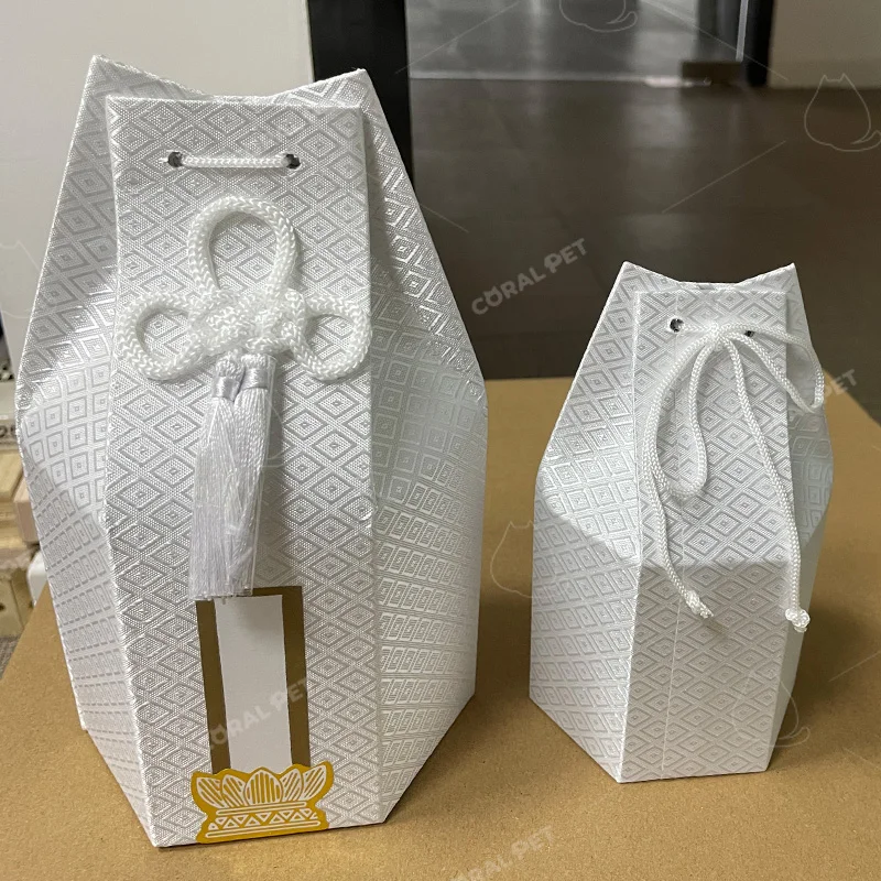 Factory Japanese cremation ashes Box Satin Paper Box Urn For pet dog Cremation Ashes Keepsake For Adult