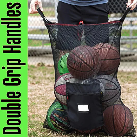 Heavy Duty Drawstring  Mesh Soccer Ball  Bags Hold Equipment For Sports Including Basketball Volleyball, Baseball