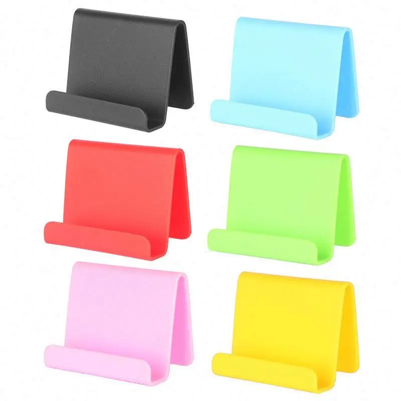 New Creative Plastic Phone Holder Fixed Holder Candy Color Mini Portable Card Holder Mobile Phone Stand Household S0450