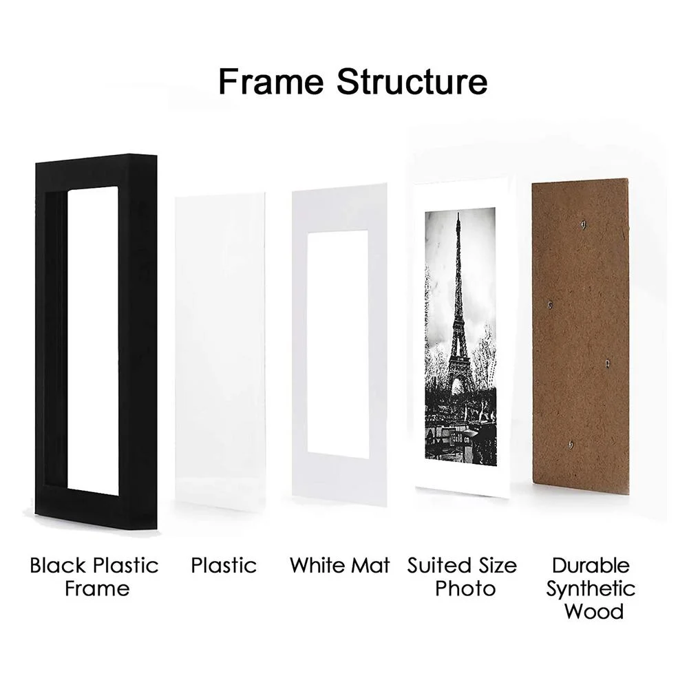 Desk Wall Albums Accessories Decorations Photo Frame with Mat Picture Plastic PVC 5x7 6x8 8x10 11*14 Inches Black White Sl