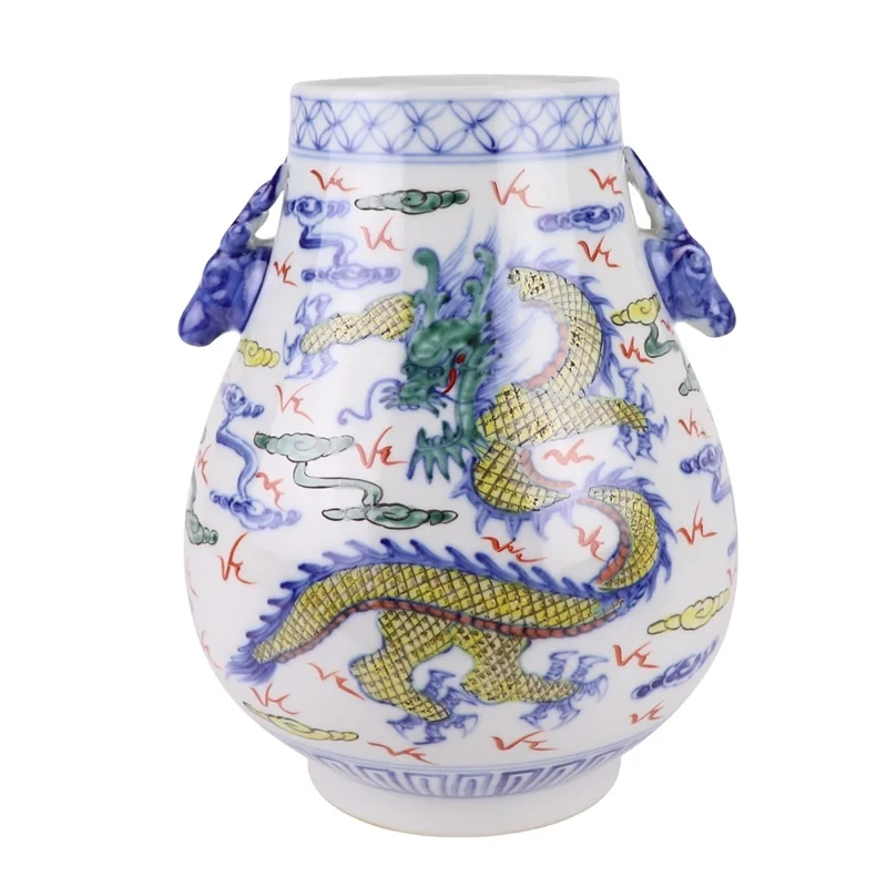 RZHD07 Hand painted colorful deer ear dragon pattern blessing bucket bottle
