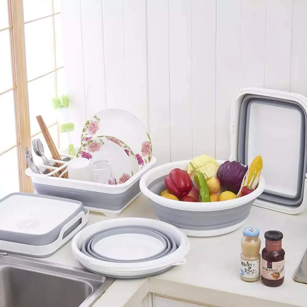 Wholesales Collapsible Dish Drying Rack Portable Dish Drainer Dinnerware Organizer Kitchen RV Campers Storage