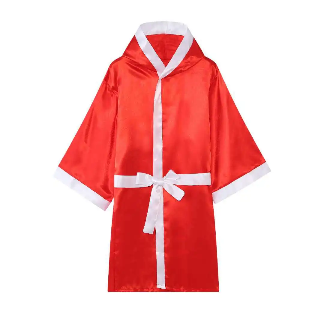 
ActEarlier Boxing Sports Wear Custom logo red blue white black boxing robe with hood 