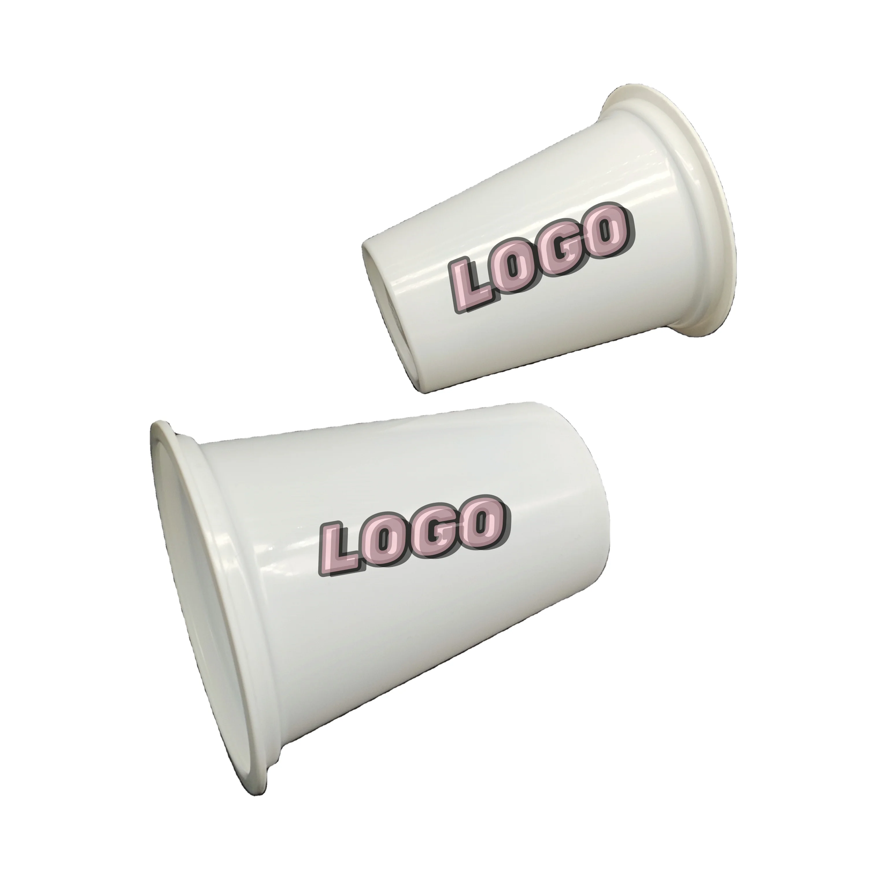 Sulide 300 ml logo Custom Plastic Cups Disposable White pp Tazas De Plastico Desechables for Takeaway