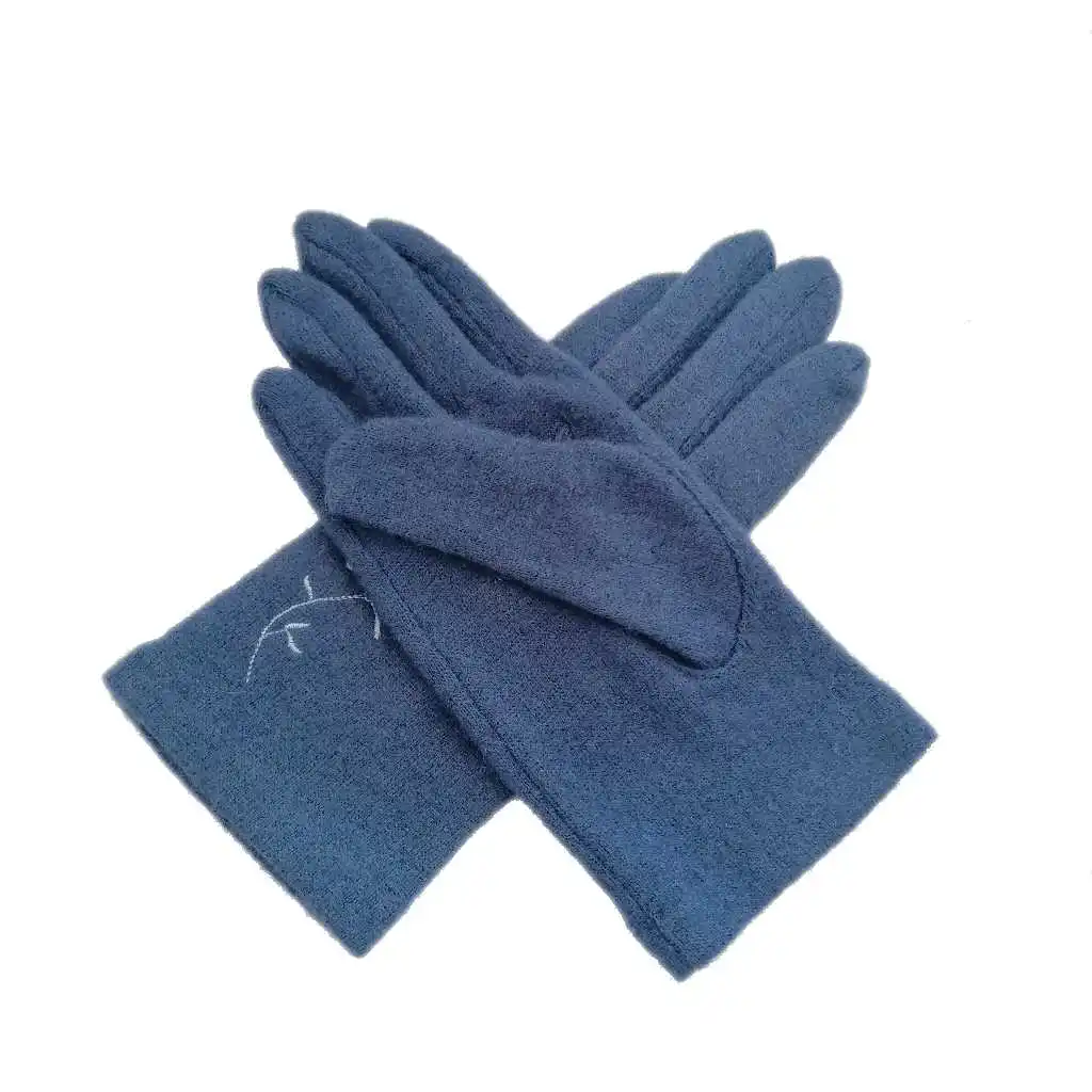 
Mittens girls custom blue wool winter warm hand gloves 